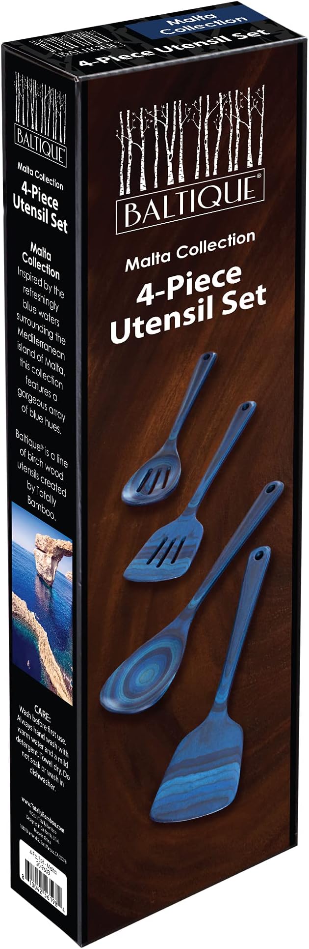 Totally Bamboo Baltique Malta Collection 4 Piece Cooking Utensil Set, Ready for Nonstick - Image 4