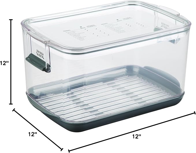 Progressive International Prepworks ProKeeper Food Fresh Produce Storage Container Set, 5- Piece, Clear Containers with Gray Sealed Tight Lids - Image 5