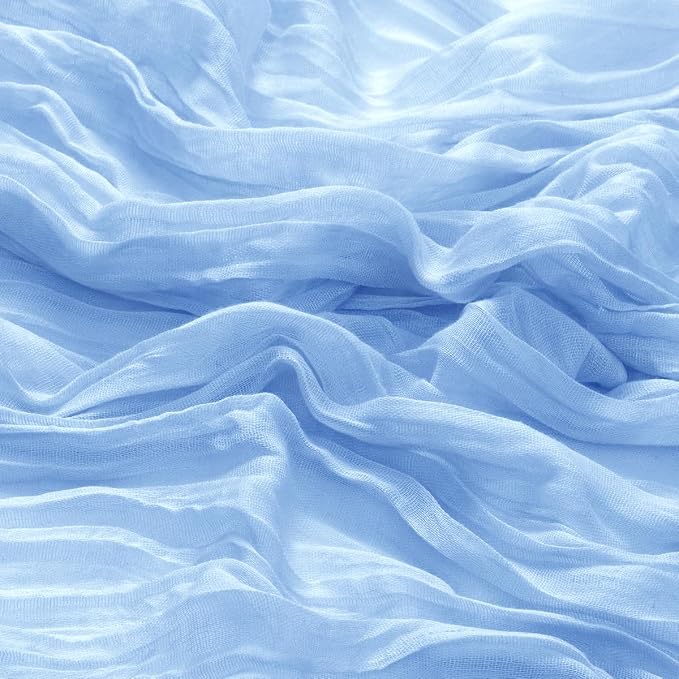 DeZerlor Baby Blue Washable Cheesecloth Napkins Set of 30 for Wedding Party | Light Blue Reusable Summer Cloth Napkins Bulk, for Bridal Baby Shower Dinner Cocktail Birthday Home, 21x21 Inches - Image 6