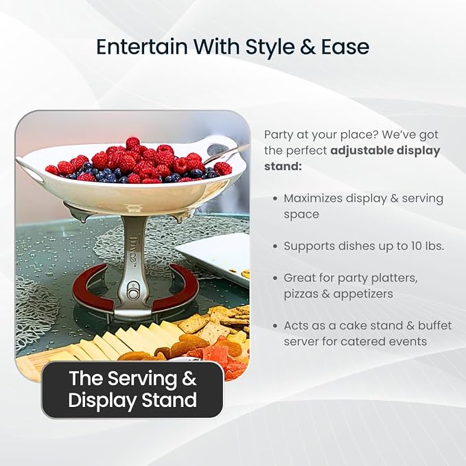 Trivae 4-in-1 Pot Lid Holder and Kitchen Trivet for Countertop – Durable Cast Aluminum Hot Pan Stand & Cake Display – Heat Resistant Silicone, Space Saving Foldable Design - Image 9