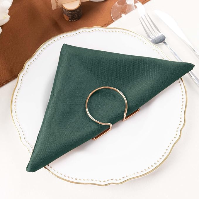 Efavormart Premium Cloth Napkins Set of 5, 20x20 Inch Hunter Green Seamless Dinner Napkins, Washable Linen Table Napkin Cloth with Hemmed Edges for Weddings, Party and Banquet - Image 9