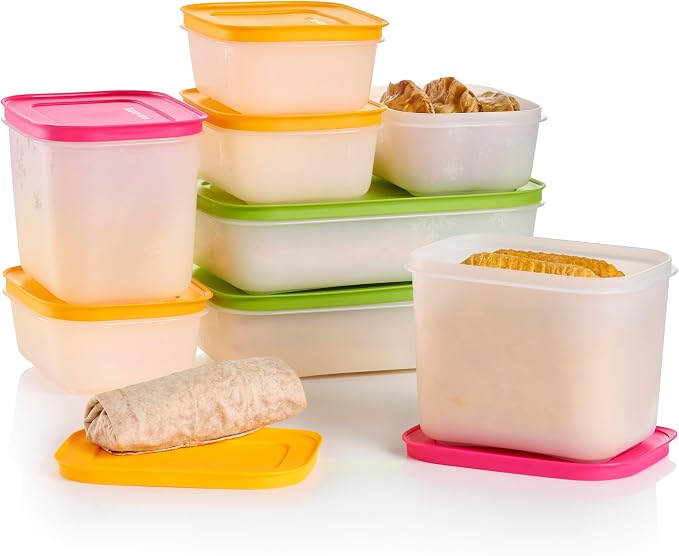 Tupperware Freezer Mates Gen II 8 Piece Food Storage Container Set, Dishwasher Safe and BPA Free (8 Containers, 8 Lids) - Image 7