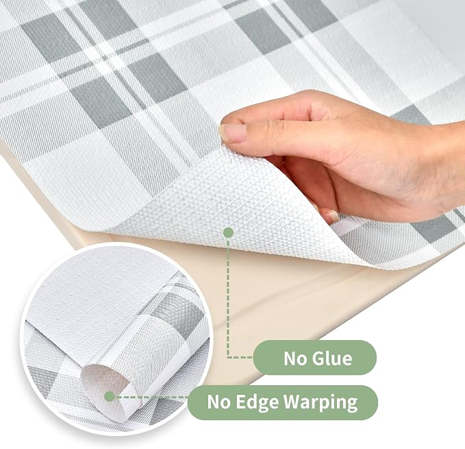 Drawer and Shelf Liner for Kitchen Cabinet: 17 in X 20 Ft Non Slip | Waterproof Shelf Paper Non Adhesive Refrigerator Liners Light Grey Lattice Easy Liners for Bathroom - Image 9