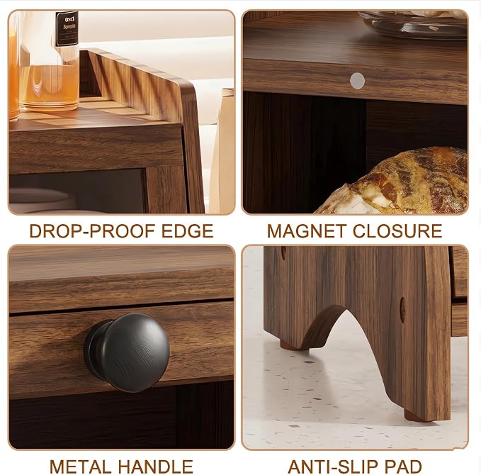 BAMBANG Bread Box for Kitchen Countertop, Extra Large Bamboo Bread Storage Container for Homemade Bread, Double Layer Sourdough Breadox, Bread Bin Organizer for Counter Cabinet Pantry, Amber - Image 7