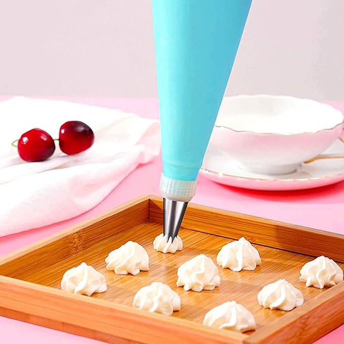 12Pcs Stainless Steel Cake Decorating Set with Frosting Icing and Piping Bag & Coupler Cupcake Muffin Decor Baking Tool Reusable & Washable (Multicolor) - Image 9