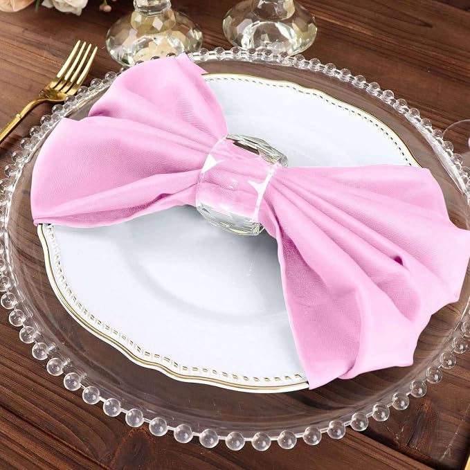 Efavormart Premium Cloth Napkins Set of 100, 20x20 Inch Pink Seamless Dinner Napkins, Washable Linen Table Napkin Cloth with Hemmed Edges for Weddings, Party and Banquet - Image 8