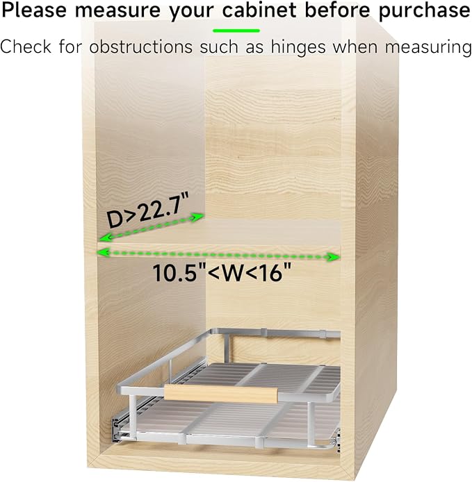 Expandable Pull-Out Cabinet Drawers, Slide-Out Shelves, Small 2 Pack | Smooth Slide-Out Access, Adjustable Fit, Pull-Out Organization, Small Cabinet Use, Space-Saving - Image 7