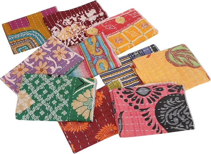 Marubhumi Cotton Cloth Napkins Multicolor, Washable, Reusable, Soft & Absorbent for Dining & Everyday Use, Pack of 10-18 x 18 Inches - Image 6