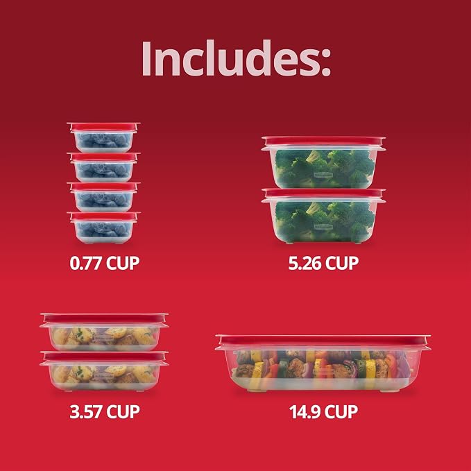 Rubbermaid EasyStore Large Containers, 18-Piece Set, Food Storage Containers with Lids - Image 6