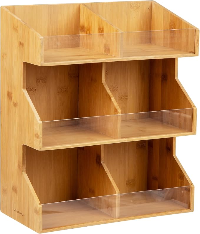 Mind Reader Coffee Pod Condiment Station, Countertop Organizer, Kitchen, Rayon from Bamboo, 13" L x 6.25" W x 15.25" H, Brown - Image 7