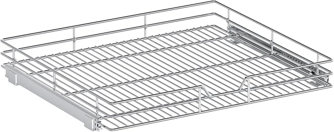 Pull Out Cabinet Organizer, 25.5" W x 21.5" D, Heavy Duty Chrome Slide Out Shelf for Wide Base Cabinets, Sliding Wire Basket Drawer for Pots, Pans, Appliances & Pantry Storage - Image 9