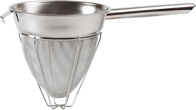 Winco 10" Stainless Steel Bouillon Strainer, Reinforced, 40 Mesh, Stainless | Reinforced frame, 40 mesh, Foodservice by Winco