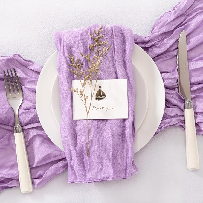 Cheesecloth Napkins Lilac Purple Cloth Napkins Bulk,Set of 20 - Image 5