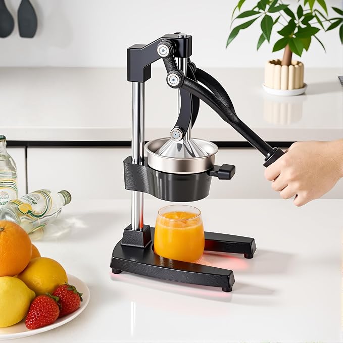 Cast Iron Juicer,Commercial Hand Press Squeezer,Heavy Duty Countertop Citrus for Fresh Orange Lemon Juice with Stainless Steel Cup - Image 7