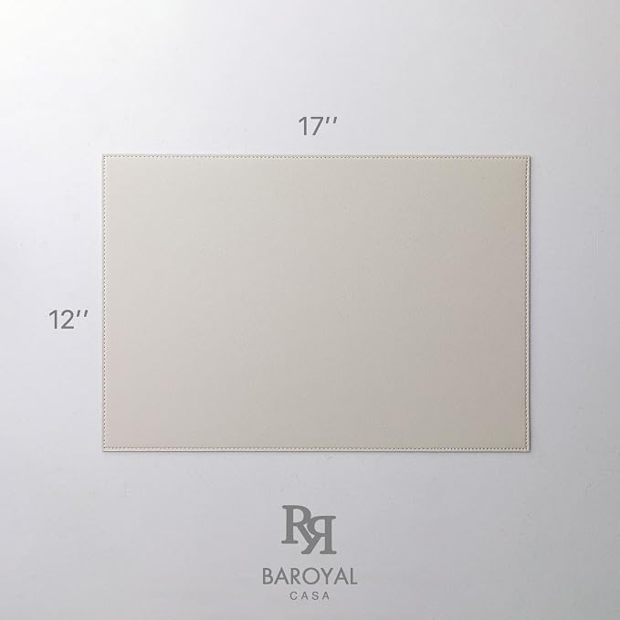 Baroyal Faux Leather Placemats Set of 8 Vinyl Washable Wipeable Table Mats for Kitchen Dining Table Heat Resistant Waterproof Modern Indoor/Outdoor Placemats Non-Slip Easy Clean Place Mats-Cream White - Image 6