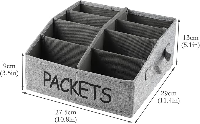 8 Compartment Fabric Snack Organizer with Handle, Portable Kitchen Pantry Storage and Spice Packet Organizer - Image 10