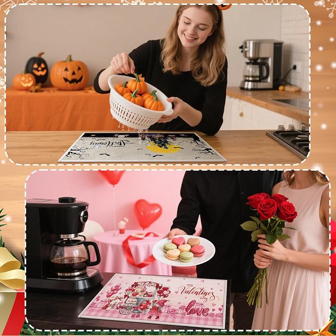 12 Pcs Seasonal Dish Drying Mats for Kitchen 24"x 16" Holiday Microfiber Absorbent Washable Drainer Mat Bulk for Counter Gift Patriotic Summer Home Accessories Decoration(Classic) - Image 7