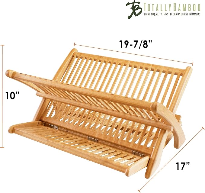 Totally Bamboo Eco Collapsible Bamboo Dish Drying Rack - Image 8