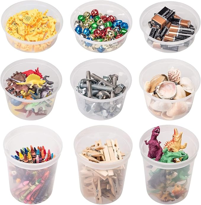 DuraHome Food Storage Containers with Lids 8oz, 16oz, 32oz Freezer Deli Cups Combo Pack, 70 Sets BPA-Free Leakproof Round Clear Takeout Container Meal Prep Microwavable (70 Sets - Mixed sizes) - Image 6