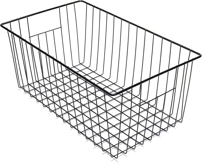 Freezer Organizer Bins - 3 Pack Stand Up Freezer Baskets for 16,17,21 cu.ft Upright Freezer, Wire Storage Baskets with Built-in Handles, Easy to Access Frozen Food Allow Air Circulation, Black - Image 9
