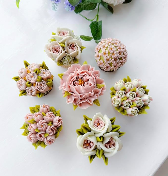 11 Pieces Stainless Steel Medium Russian Tulip Icing Tips Set | Cupcake Flower Shaped Frosting Nozzle Kit For Pastry Cupcakes Cakes Cookies Decorating,Stainless Steel Flora Piping Tips - Image 9