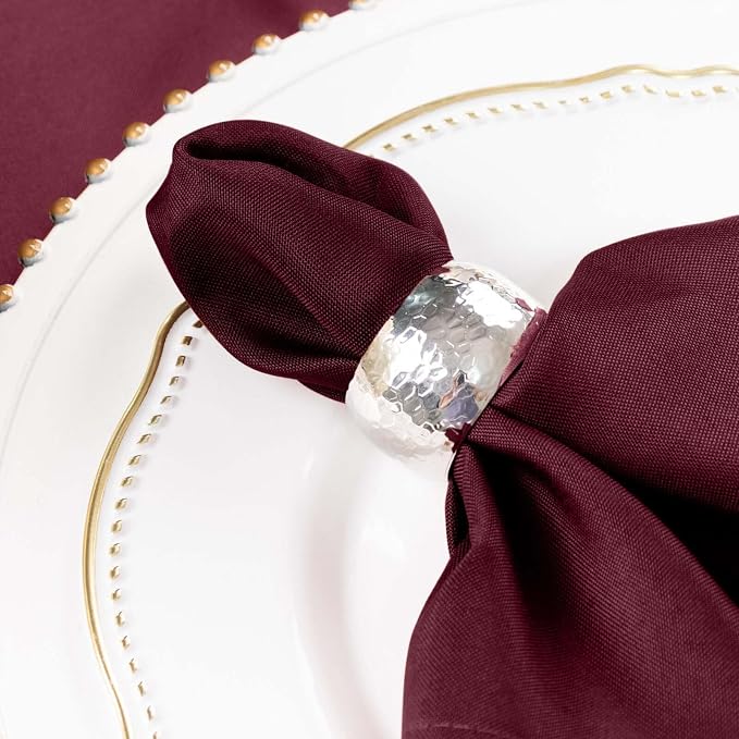 Efavormart Premium Cloth Napkins Set of 100, 17x17 Inch Burgundy Violet Seamless Dinner Napkins, Washable Linen Table Napkin Cloth with Hemmed Edges for Weddings, Party and Banquet - Image 9