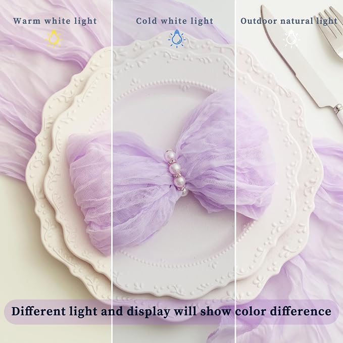 60 Pack Lilac Cloth Napkins 21x21 Inches Lilac Cheesecloth Napkins Set of 60 Washable Dinner Table Napkins for Wedding Bridal Baby Shower Rustic Boho Cotton Gauze Family Gathering Table Decor - Image 8