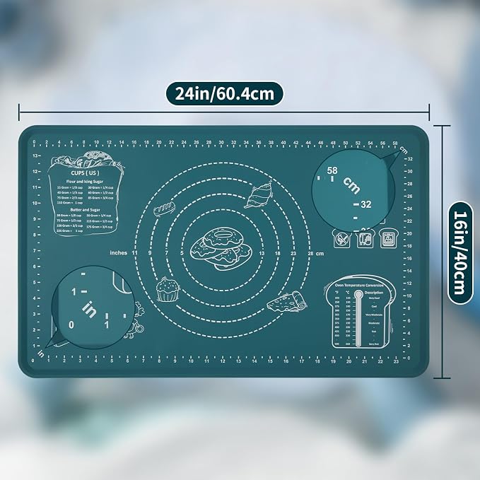 DANIA & DEAN Mom Theme 26"x16" Extra Thick Silicone Baking Mat for Pastry | Non-Slip & Non-Stick Mat with Measurements, for Dough Kneading, Pizza, Pie Crust, Sourdough, Bread, Pasta & Counter Sheet - Image 7