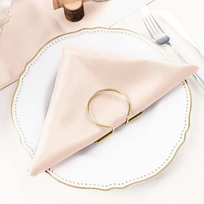 Efavormart Premium Cloth Napkins Set of 50, 20x20 Inch Blush Seamless Dinner Napkins, Washable Linen Table Napkin Cloth with Hemmed Edges for Weddings, Party and Banquet - Image 7