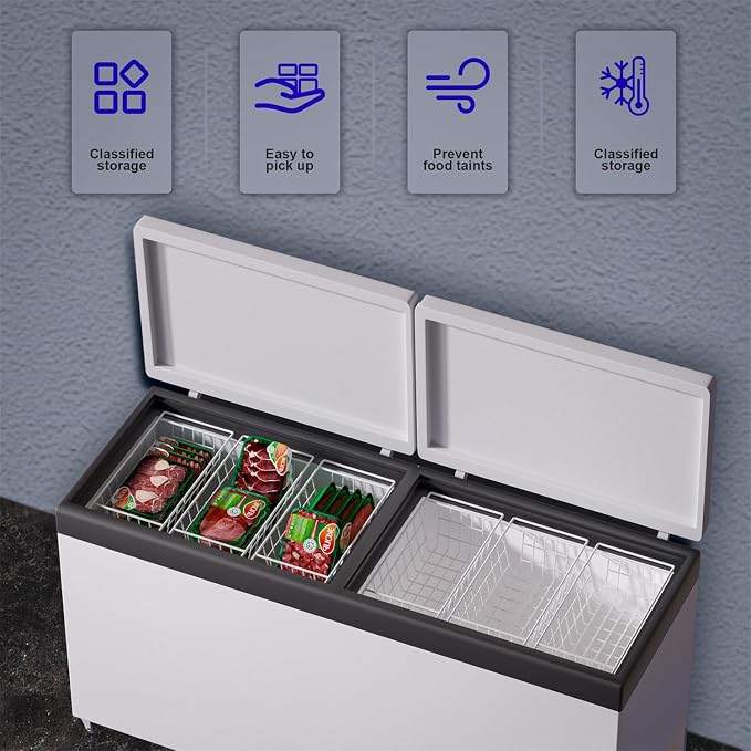 SANNO 17.5in Chest Freezer Basket,Freezer Organizer Bins, Sturdy Metal Wire Freezer Organizer for Home Kitchen - Image 7