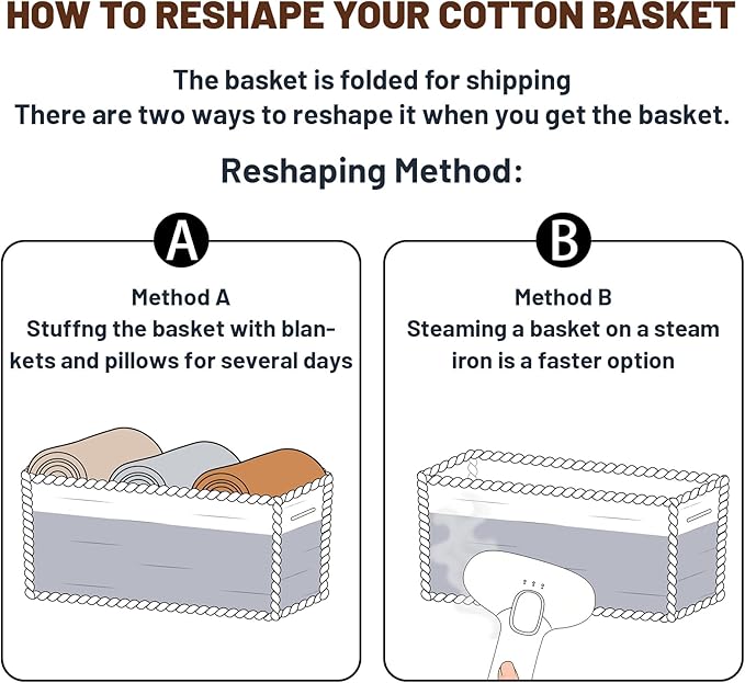 MiniArk Large Shallow Organizing Baskets 15x11x5.1 Inches - Rope Woven Storage Bins for Bathroom, Shelves, Cube Closet, Beige 3 Packs - Image 7