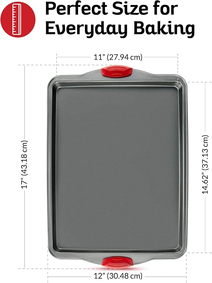 Premium Nonstick Baking Sheet Pans – Set of 3, Heavy-Gauge Carbon Steel, Warp, Dent, and Rust-Resistant – Gourmet Rimmed Half Cookie Sheet Trays, Non-Toxic for Exceptional Baking Performance - Image 7