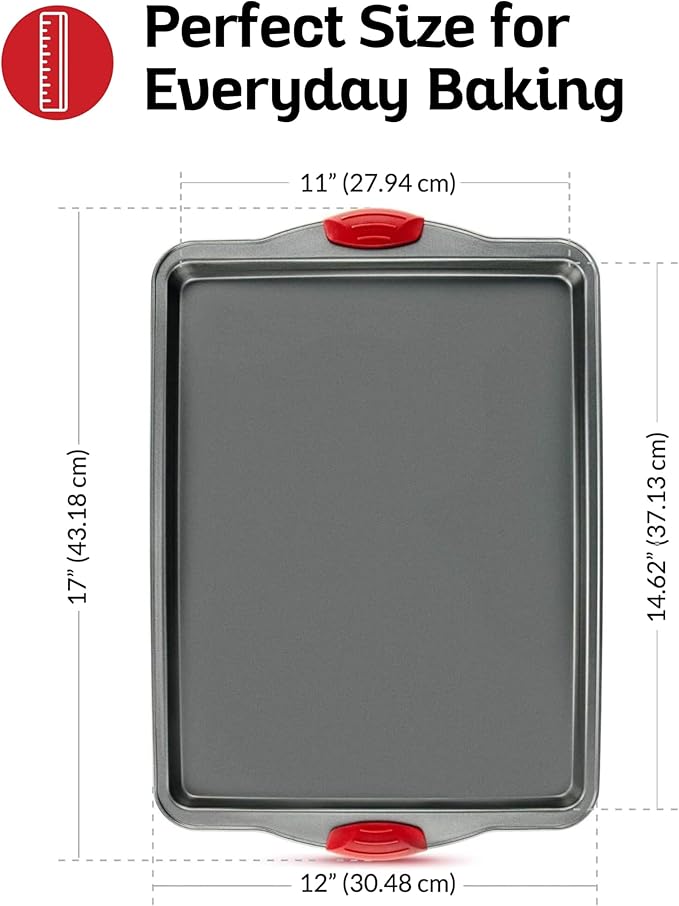 Premium Nonstick Baking Sheet Pans – Set of 3, Heavy-Gauge Carbon Steel, Warp, Dent, and Rust-Resistant – Gourmet Rimmed Half Cookie Sheet Trays, Non-Toxic for Exceptional Baking Performance - Image 7