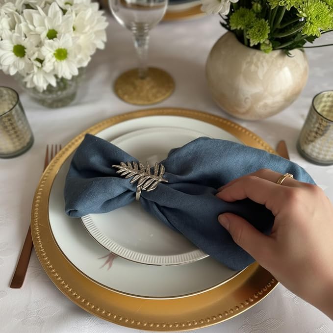 Linen Napkins –100% French Flax – Stonewashed Pure Linen Cloth Napkins - Size 18 Inch x 18 Inch – Set of 4 (Soft Teal Blue) - Image 9
