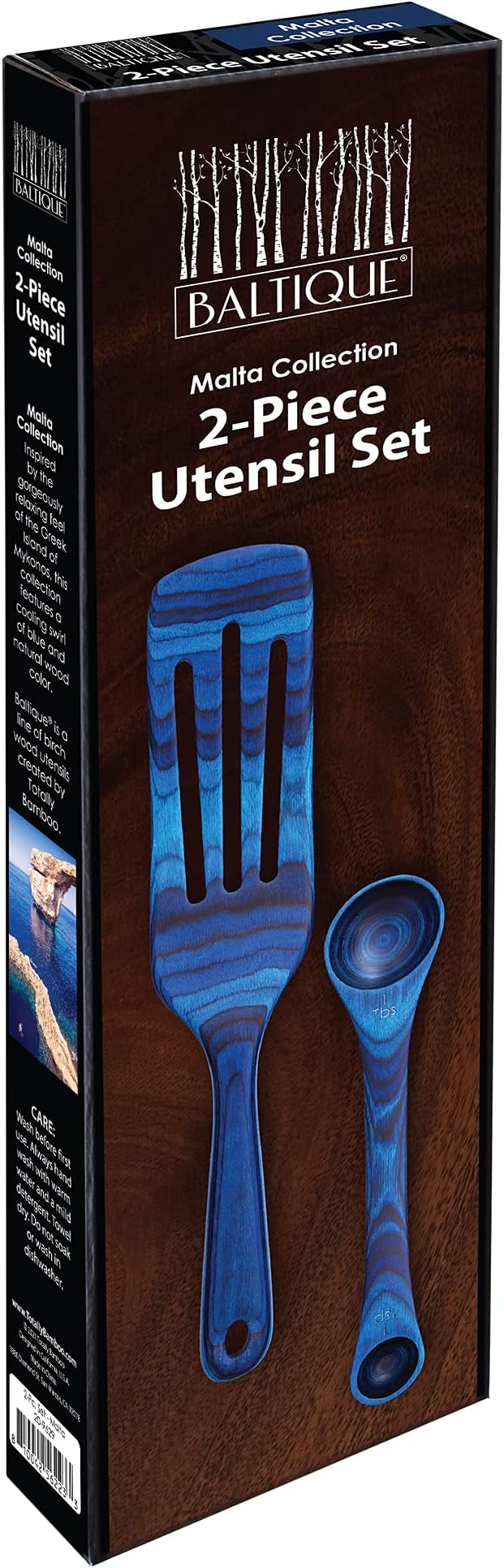 Totally Bamboo Baltique Malta Collection 2 Piece Cooking Utensil Set, Spurtle & Measuring Spoon - Image 3
