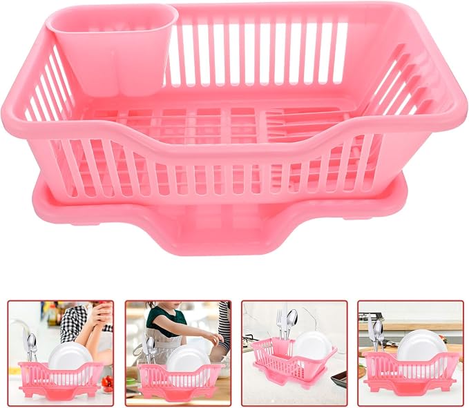 Luxshiny 1set Multi-Purpose Dish Drying Rack Kitchen Drainer Basket Drainage Design Compact Storage for Efficient Dish Drying Any Kitchen Counter - Image 9