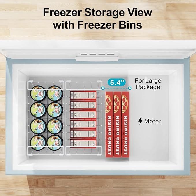 Freezer Organizer - Small Storage Baskets for 7 Cu.Ft, 3 Pack | Easy Access Handles, Stackable Deep Freezer Wire Baskets, Vertical Space Sorts for Frozen Meat, Vegetable and Bagged Items - Image 9