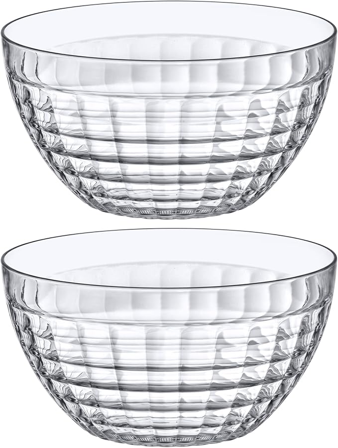 Carlita - 150-Ounce Plastic Serving Bowls (Set of 2), 10-Inch Clear Salad Bowl Set, BPA-Free, Shatter-Proof, Dishwasher-Safe, Stackable, Great for Salad, Fruit, Cereal, Snack, and More - Image 4