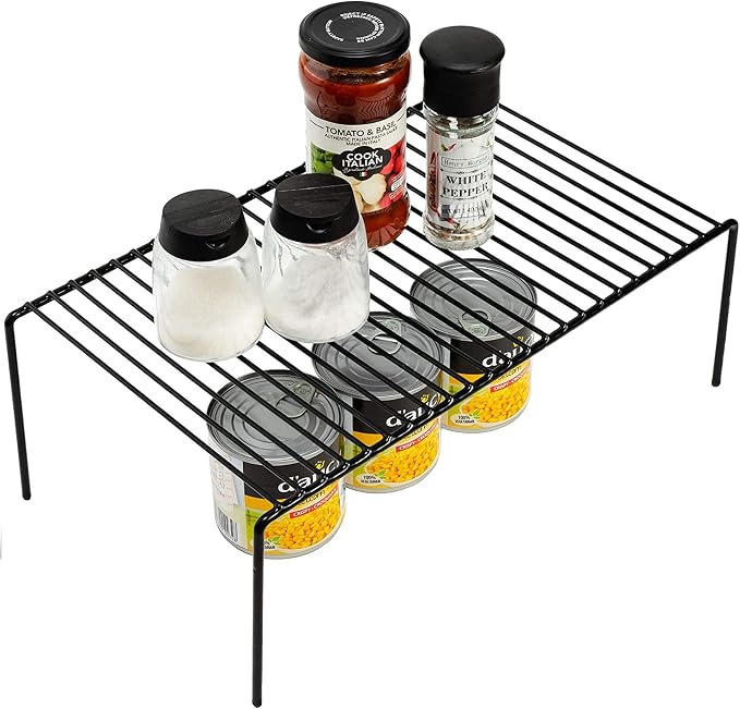 Redrubbit 2 Pack Large (15.7 x 9. 4 Inch) Cabinet Storage Shelf Rack, Rustproof Kitchen Counter and Cabinet Shelf, Storage Rack Organizer for Kitchen, Fridge, Cabinet, Bathroom, Black - Image 8