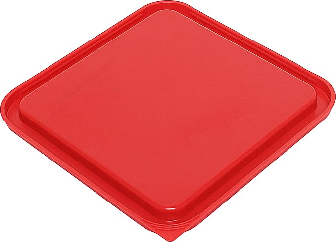 Tiger Chef 4 Pack Food Storage Container with Red Lid Commercial Grade in 8.0 Qt - Square, Clear, Polycarbonate - Image 5