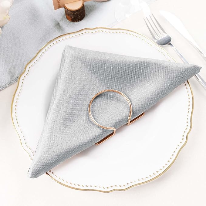 Efavormart Premium Cloth Napkins Set of 100, 20x20 Inch Silver Violet Seamless Dinner Napkins, Washable Linen Table Napkin Cloth with Hemmed Edges for Weddings, Party and Banquet - Image 7