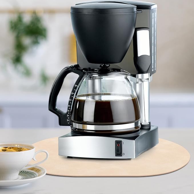 ADRIMER Placemats, Heat Resistant Oval Placemats Set of 6 Washable 12 x 17 Inch, Waterproof Table Mats, Wipeable Pu Place Mats for Kitchen, Dining Room, Beige - Image 8