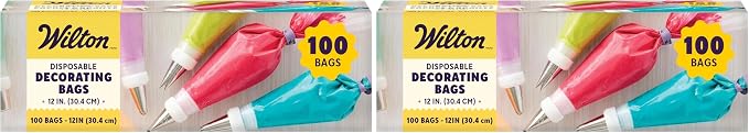 Wilton 12-Inch Disposable Cake Decorating Pastry Bags, 100-Count (Pack of 2) by Wilton