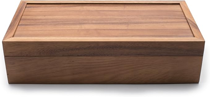 Ironwood Gourmet Rectangular Vauxhall Double Tea Box, Acacia Wood,Brown, 10 Compartment | Store & Display Your Tea Bag Collection | Beautiful Acacia Wood Tea Box Organizer With Lid | Stores Jewelry & Craft Supplies - Image 5