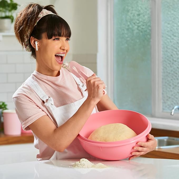 Tupperware Fix-N-Mix Vintage Pink Mixing Bowl - 1.7 Gallon | Plastic Food Storage Mixing Bowl with Secure Lids, BPA Free Materials, & Dishwasher-Safe for Kitchen Storage or Meal Prep - Image 6
