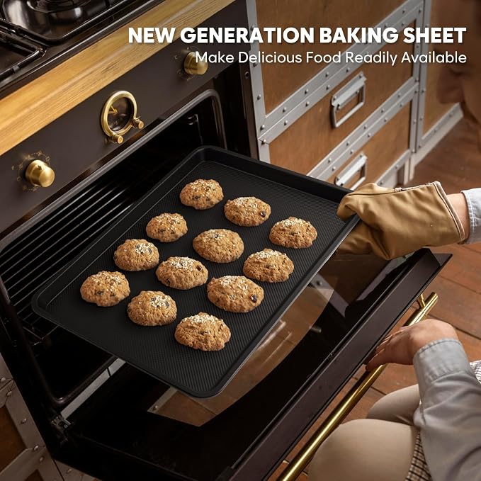 Half Sheet Pan 17.3” x 13.1”, Cookie Sheets for Baking 0.8mm Thick Non Stick Baking Sheets for Oven Heavy Duty Baking Trays - Image 8