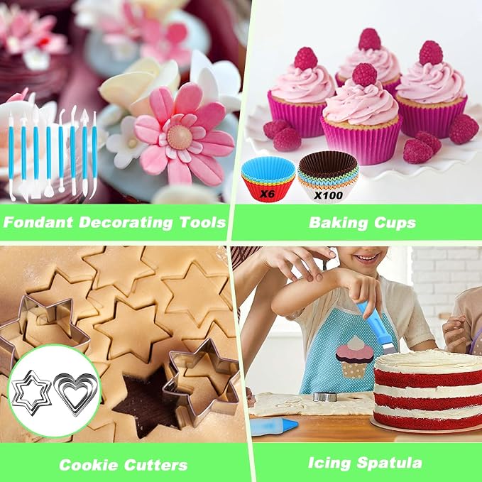 Suuker Cake Decorating Tools Supplies Kit, 236 Pieces | Baking Accessories with Storage Case, Frosting Piping Kit, 36 Numbered Piping Tips, Piping Bags and Tips Set - Image 9