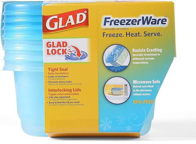 Glad Food Storage Containers - Glad FreezerWare Container - Small - 24 Ounce - 4 Containers - Image 7