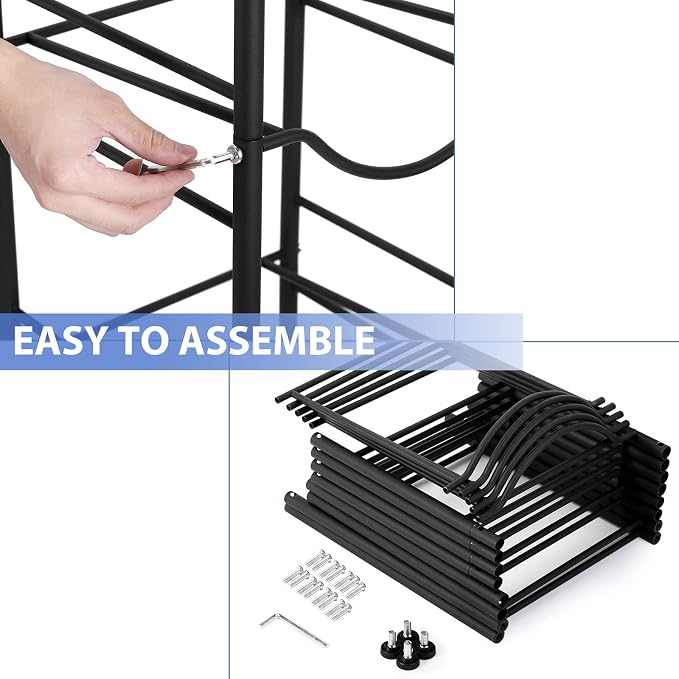 smusei 5 Gallon Water Bottle Holder - 5 Tier Detachable Cooler Jug Holder Storage Rack - Heavy Duty Gallon Jug Organizer for Home, Kitchen, Office, Breakroom - Black - Image 7