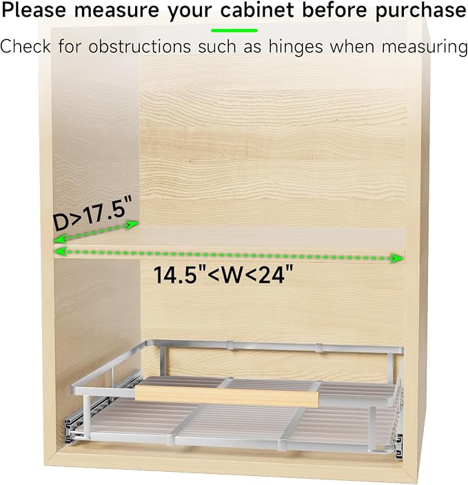 Expandable Pull-Out Cabinet Drawers, Slide-Out Shelves, Medium 2 PK | Smooth Slide-Out Access, Adjustable Fit, Pull-Out Organization, Small Cabinet Use, Space-Saving - Image 7
